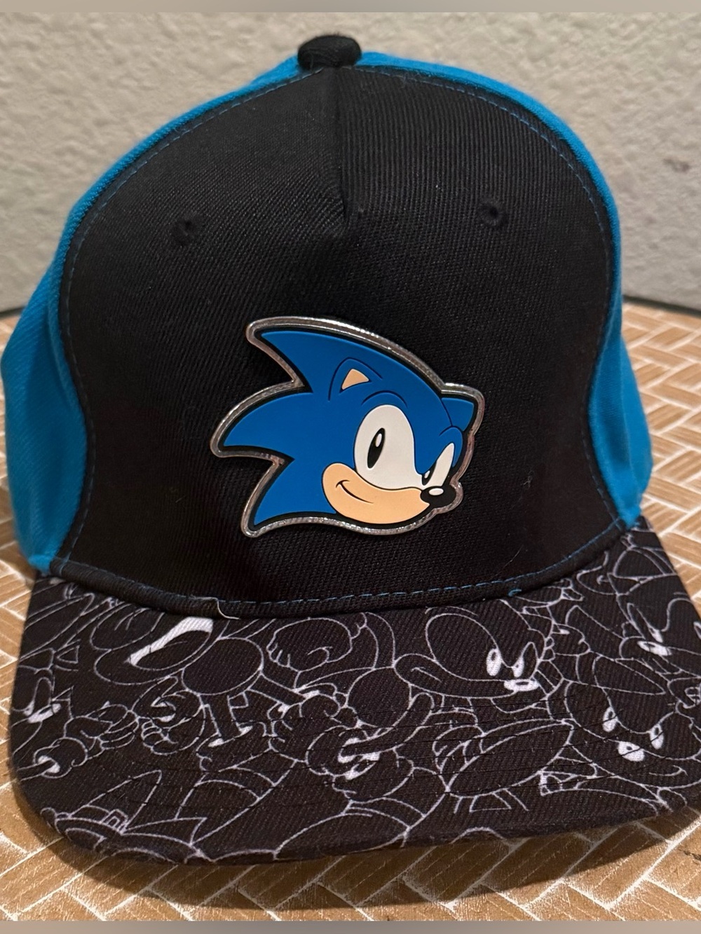 Sonic The Hedgehog Kids Black & Blue Snapback Hat